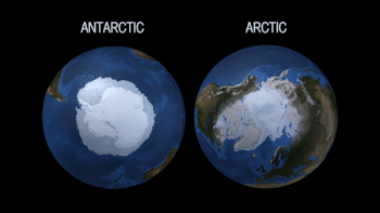 sea ice extent in Arctic & Antarctic